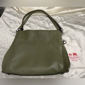 Coach Dalton 31 Mixed Leathers Shoulder Bag in Light Fern, Model 79574